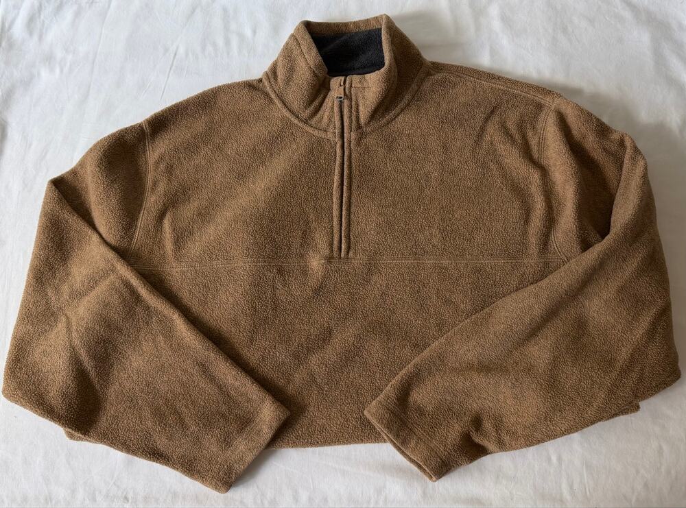 Vintage St. John’s Bay Camel Colored Fleece Quarter Zip Pullover Men’s Size L